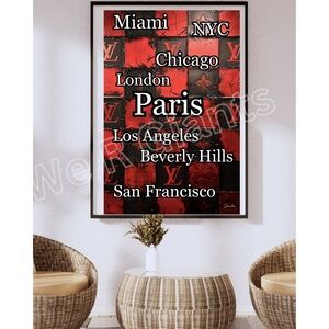 Fashion CityScape Art Print 24x36 Paris NYC Miami LA Chicago Signed by Denardai